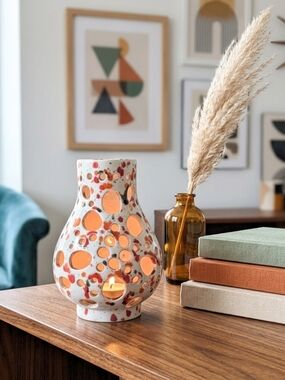 Handmade Ceramic Candle Chimney | Fall Rustic Boho Home Décor Vintage
